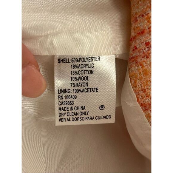 Antonio Melani Tweed jacket peachy mix size 0 preppy, academia - Picture 4 of 10